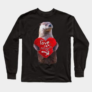 Otter and soft red heard Long Sleeve T-Shirt